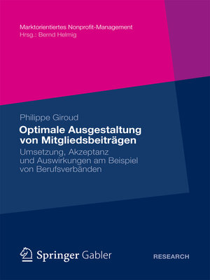 cover image of Optimale Ausgestaltung von Mitgliedsbeiträgen